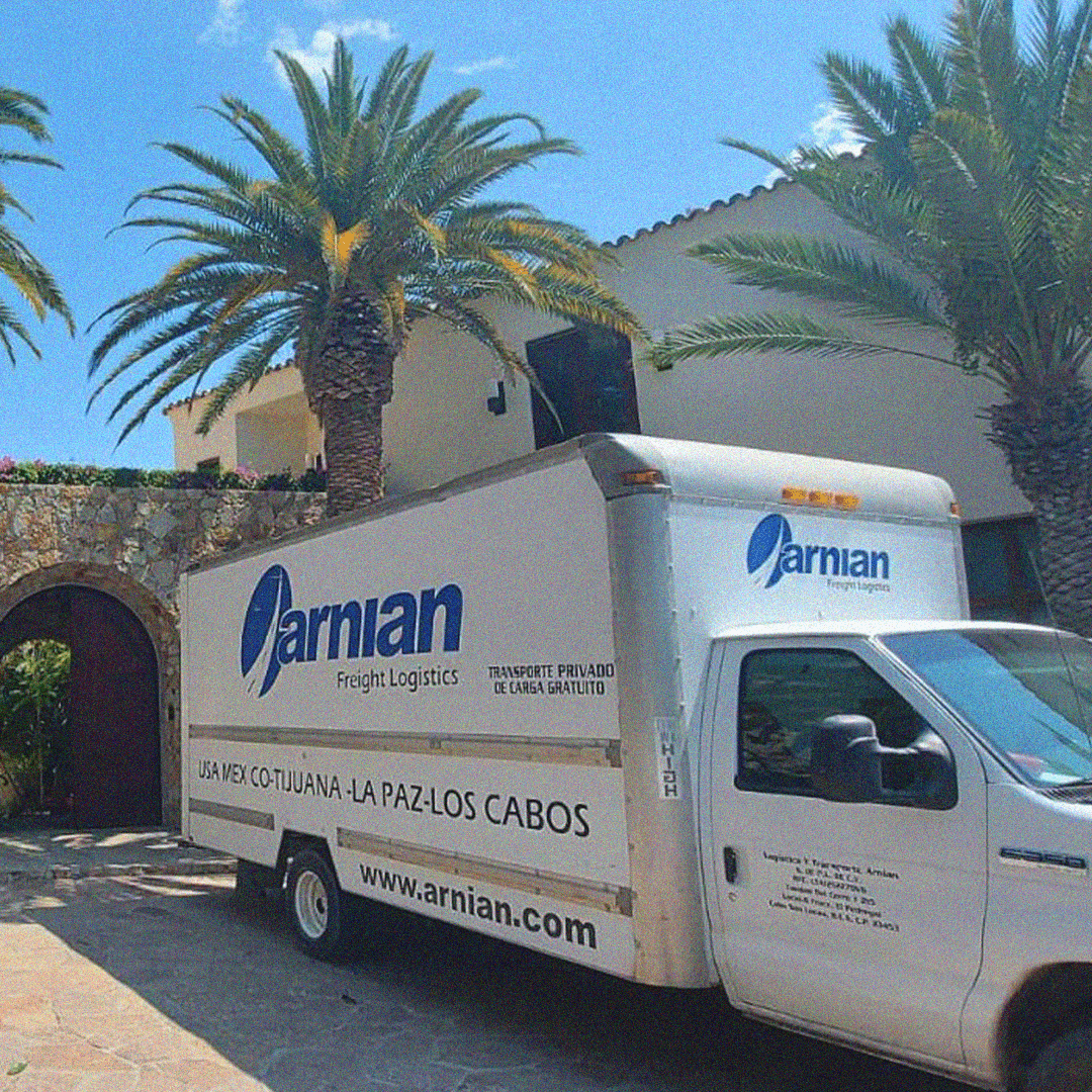 Moving truck at residential location